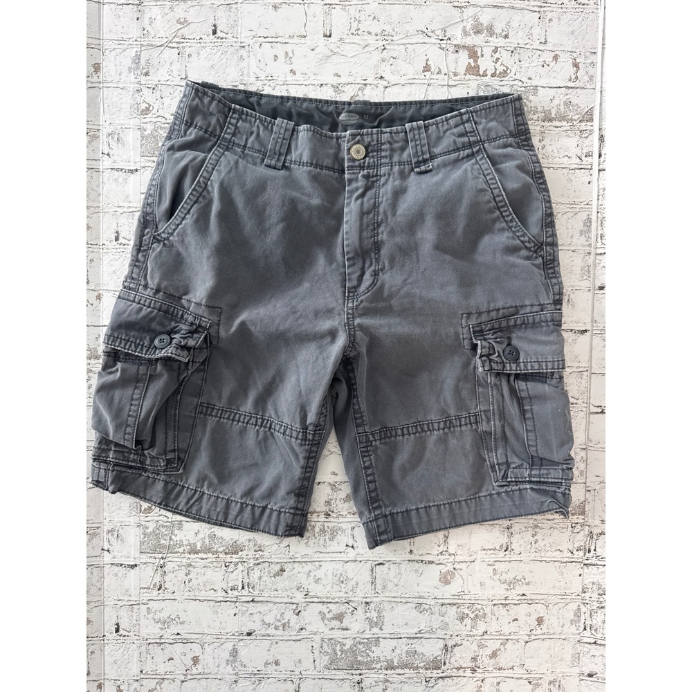 Old Navy Mens Gray Cotton Canvas Cargo Shorts Size 32 Faded Charcoal Utility